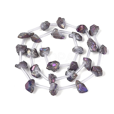 Electroplate Raw Rough Natural Amethyst Beads Strands G-Q610-06D-1