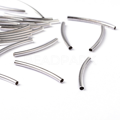 Brass Curved Tube Beads X-EC297-S-1