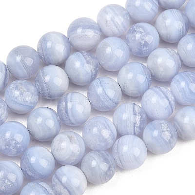 Natural Blue Lace Agate Beads Strands G-D106-A01-10mm-1