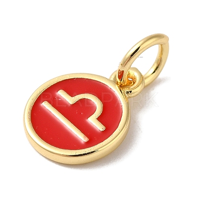 Real 18K Gold Plated Brass Enamel Charms KK-L216-001G-K03-1