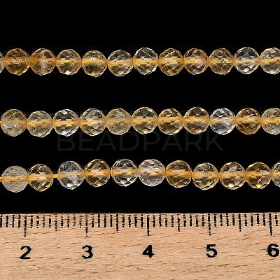 Heated Natural Citrine Beads Strands GG-CBA77FB-B10-4mm-1