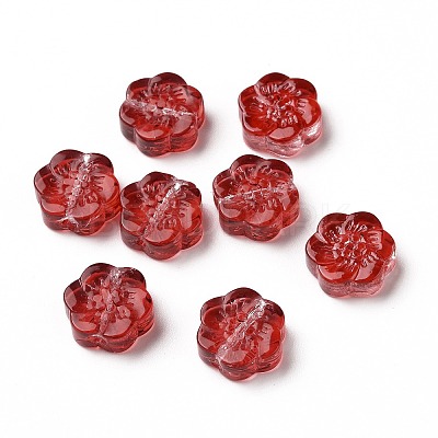 Transparent Spray Painted Glass Beads GLAA-I050-02-1