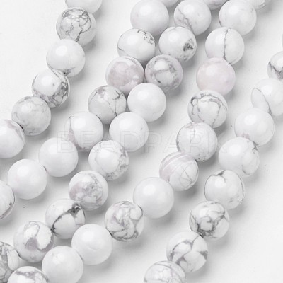 Natural Howlite Beads Strands G-D809-10-10mm-1