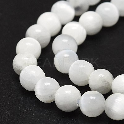 Natural Selenite Beads Strands G-O201A-02A-1