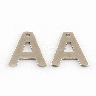 Tarnish Resistant 201 Stainless Steel Letter Charms STAS-S036-01-1