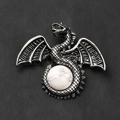 Natural Howlite Big Pendants G-B033-07W-1