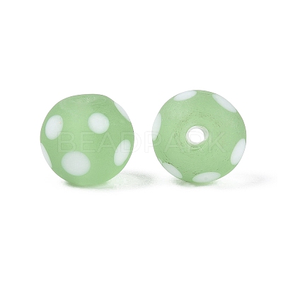 Frosted Handmade Lampwork Beads LAMP-Q039-10H-1