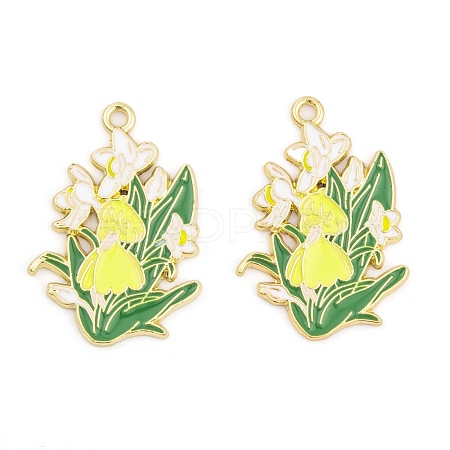 Rack Plating Alloy Enamel Pendants FIND-A040-03G-03-1