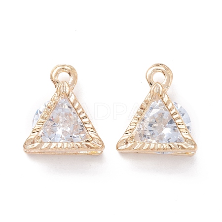 Alloy Clear Cubic Zirconia Charms ZIRC-A022-07G-1