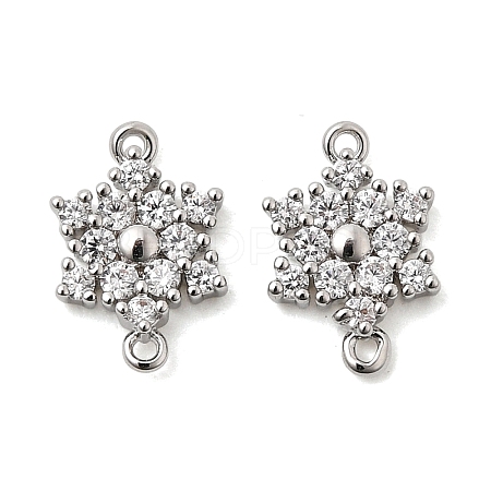 Brass Micro Pave Cubic Zirconia Connector Charms KK-L258-03A-P-1