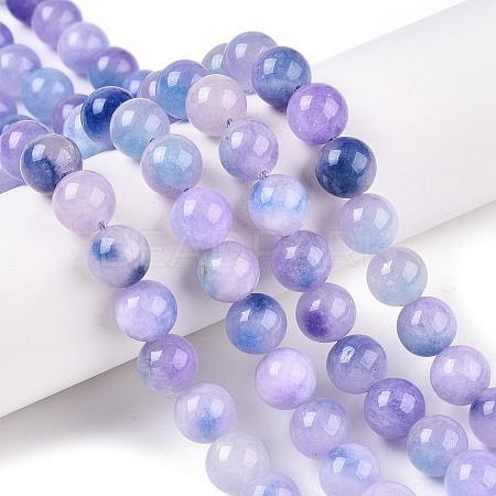 Dyed Natural White Jade Beads Strands G-T138-10mm-210-13-1