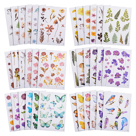 36Pcs 36 Styles PET Waterproof Stickers STIC-TAC0001-004-1