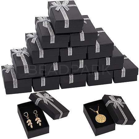 20Pcs Rectangle Paper Storage Gift Boxes with Bowknot CON-SC0001-17C-1