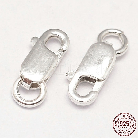 925 Sterling Silver Lobster Claw Clasps STER-F014-08D-1