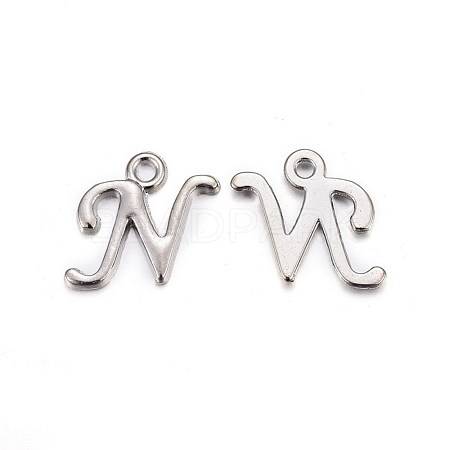 Platinum Plated Alloy Letter Pendants X-PALLOY-J718-01P-N-1