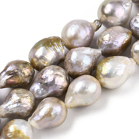 Natural Baroque Pearl Keshi Pearl Beads Strands PEAR-S019-02B-1