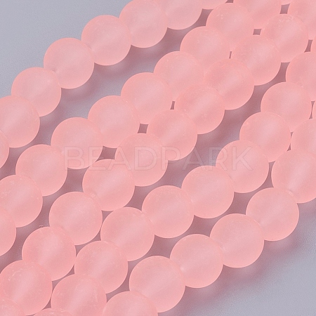 Baking Paint Transparent Glass Bead Strands GLAA-S031-10mm-28-1
