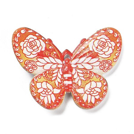 Printed Opaque Acrylic Beads MACR-R004-02I-1