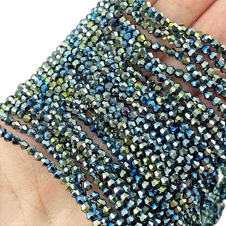 Transparent Electroplate Glass Beads Strands EGLA-A039-T2mm-UA06-1