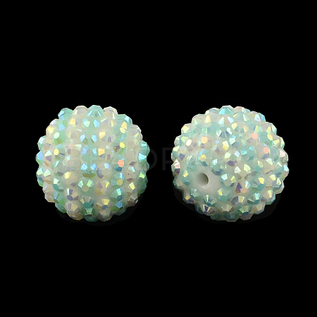 AB-Color Resin Rhinestone Round Beads RESI-S313-18x20-03-1