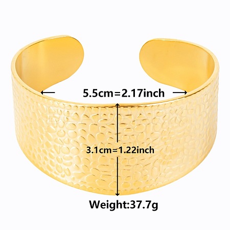 Stylish European and American Texture 304 Stainless Steel Cuff Bangles for Women BB1521-2-1