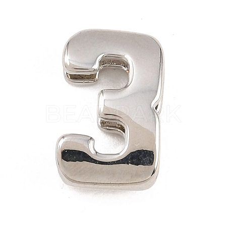 Number 3 Brass Beads KK-B167-B167-26P-03-1