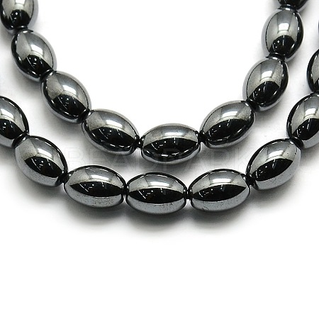 Non-magnetic Synthetic Hematite Oval Beads Strands X-G-F161-32B-1