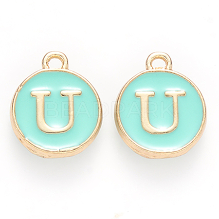 Golden Plated Alloy Enamel Charms X-ENAM-S118-05U-1