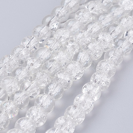 Crackle Glass Beads Strands X-CCG-Q001-6mm-01-1