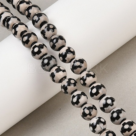 Tibetan Style dZi Beads Strands G-G328-A06-8mm-1