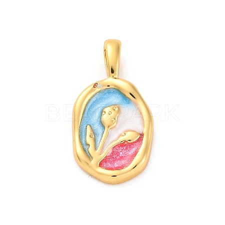 Brass Enamel Pendants KK-S502-08G-1