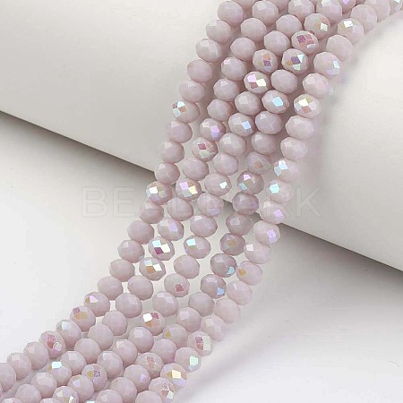 Electroplate Opaque Solid Color Glass Beads Strands LS-EGLA-A034-P1mm-L08-1