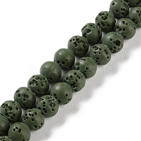 Synthetic Lava Rock Dyed Beads Strands G-H311-08A-03-1