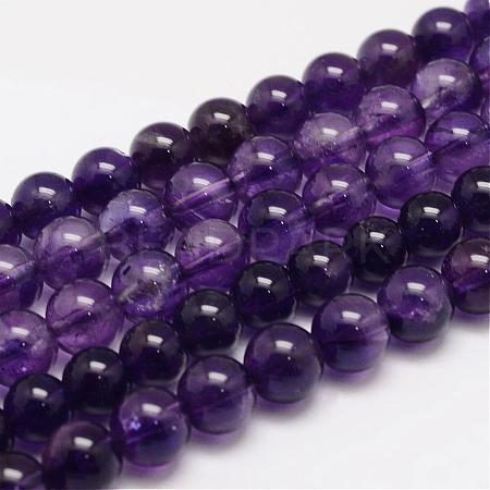 Natural Amethyst Beads Strands G-F306-10-8mm-1