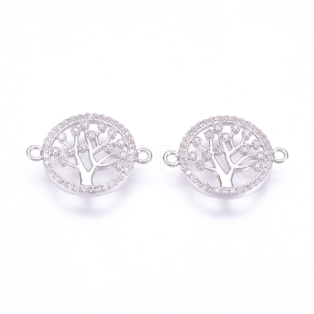 Brass Micro Pave Cubic Zirconia Links ZIRC-F061-12P-1