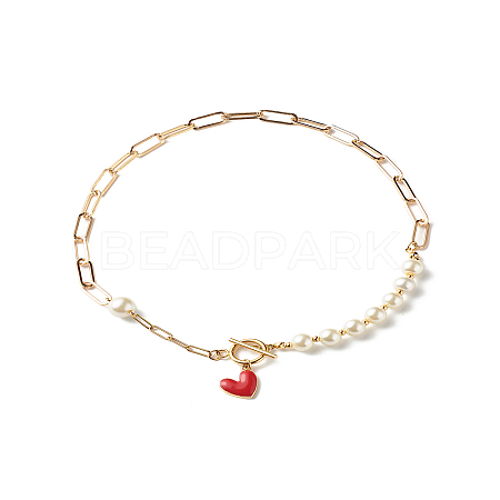 Glass Pearl Beaded Necklaces X1-NJEW-TA00004-1