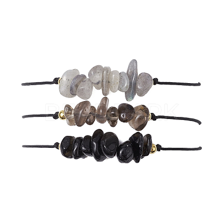 3Pcs 3 Styles Gemstone Braided Bead Bracelets BJEW-JB11146-06-1