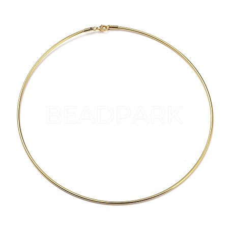 PVD Vacuum Plating 202 Stainless Steel Wire Choker Necklace with Clasp LS-NJEW-H011-08G-1