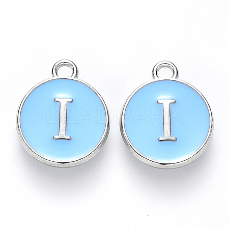 Platinum Plated Alloy Enamel Charms X-ENAM-S118-04I-P-1