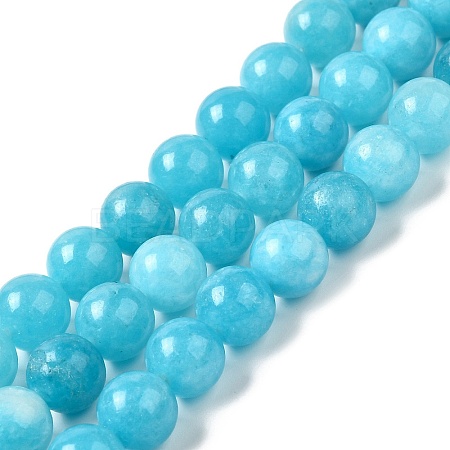Natural Dyed White Jade Beads Strands G-M402-C04-03-1