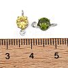 SHEGRACE Brass Pave Cubic Zirconia Flat Round Connector Charms XGRQ2O494-435P-3