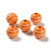 Printed Wood European Beads WOOD-Z002-07C-1