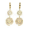 Left and Right Hollow Flower 304 Stainless Steel Dangle Earrings EJEW-L283-089G-1