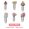 SUPERFINDINGS 30pcs 30 style Food Theme PVC Paper Clip Bookmark AJEW-FH0003-33-2