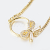 Adjustable Brass Micro Pave Cubic Zirconia Bolo Bracelets BJEW-H558-04G-2