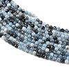 Natural Devil Blue Aquamarine Beads Strands G-K376-A06-4mm-4