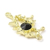 Alloy Jet Rhinestone Pendants LS-PALLOY-P294-01G-02-3