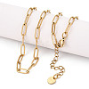 Ion Plating(IP) 304 Stainless Steel Paperclip Chain Necklace NJEW-D045-14G-03-1