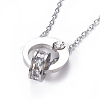 304 Stainless Steel Pendant Necklaces NJEW-O118-11-3