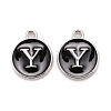 Platinum Plated Alloy Charms X-ENAM-S118-02Y-P-1